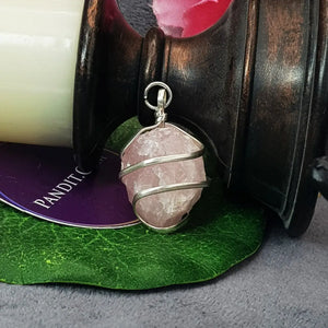 Rose Quartz Spiral Pendant