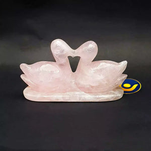 Rose Quartz Swan Love Birds