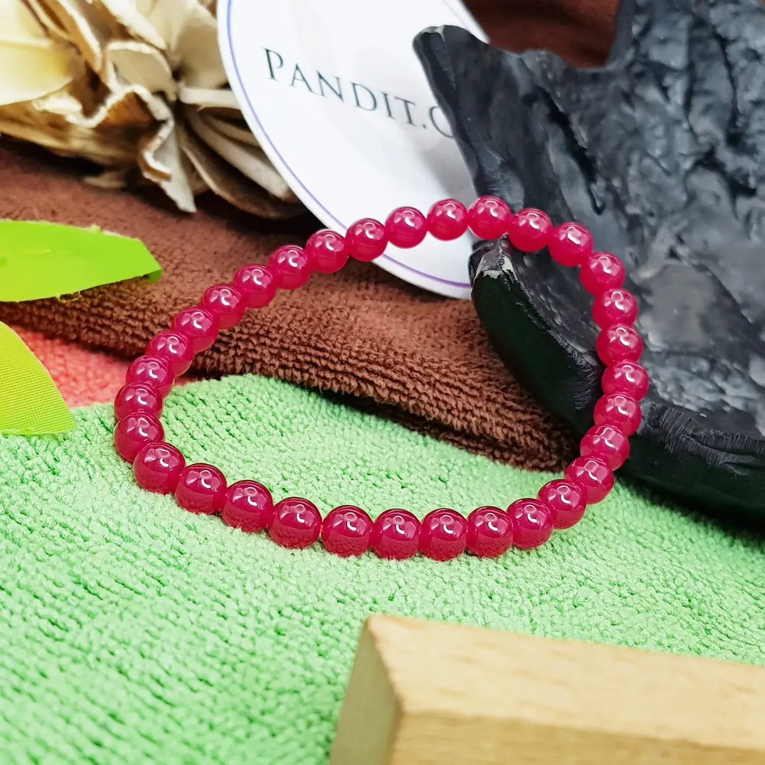 Ruby Bracelet — close-up of Ruby stones revealing natural patterns