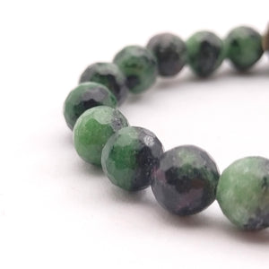 Ruby Zoisite Diamond Cut Bracelet