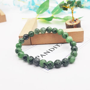Ruby Zoisite Diamond Cut Bracelet