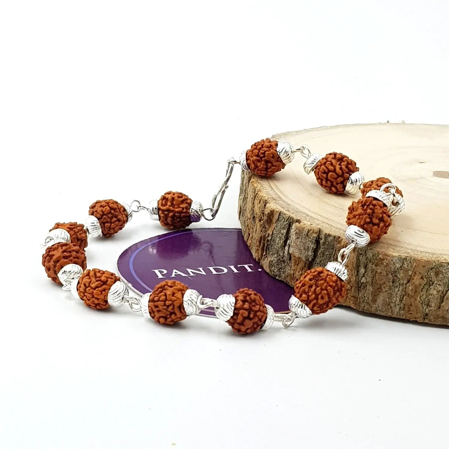 Rudraksha Bracelet with Silver Capping