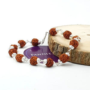 Rudraksha Bracelet with Silver Capping