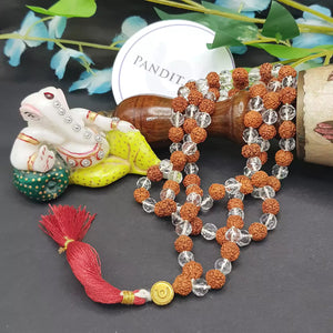 Rudraksha Crystal Mala - To Please Lord Shiva & Mental Strength