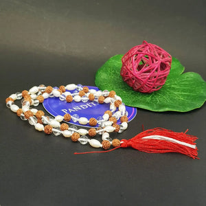 Rudraksha Sphatik White Pearl Mala