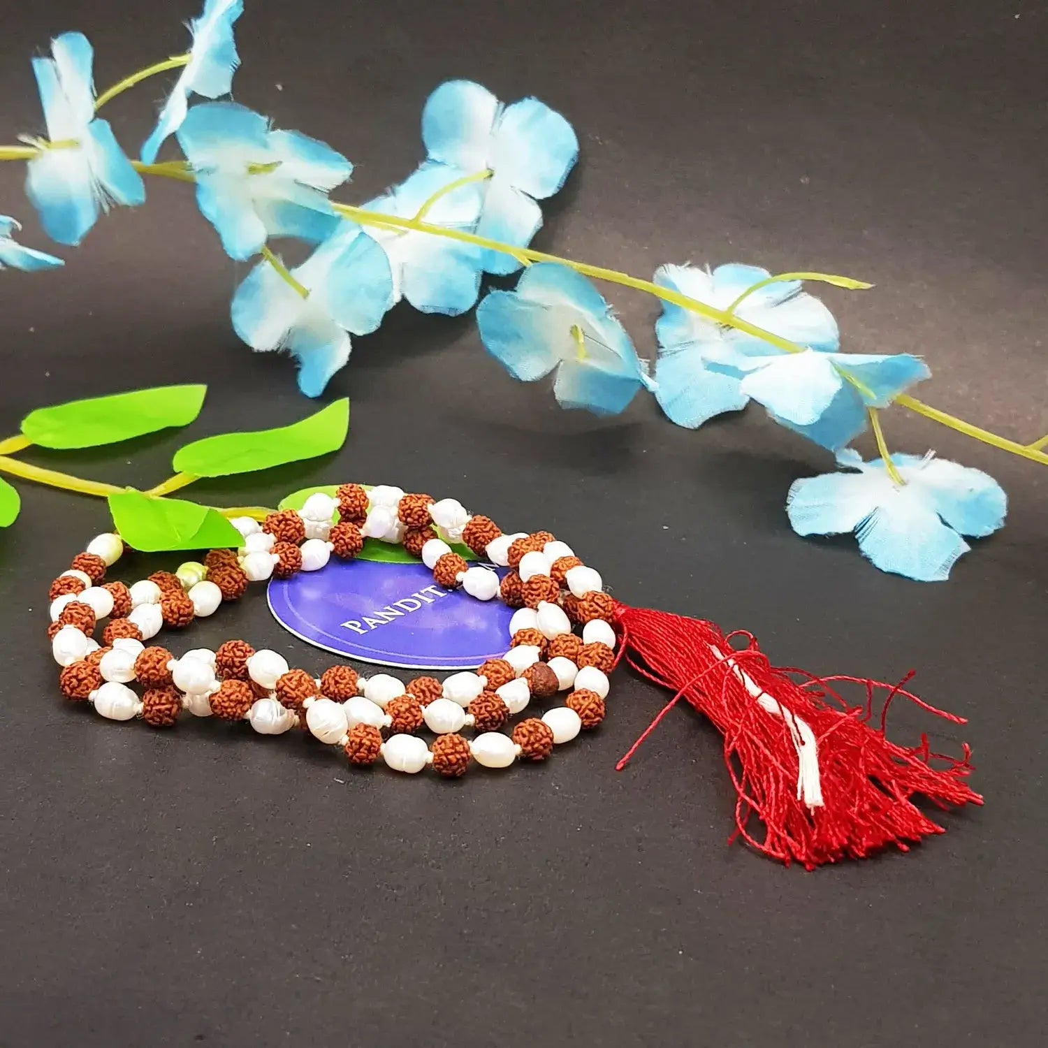 Rudraksha With White Pearl Mala