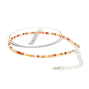 Rutilated Quartz Anklet — close-up of gemstone beads detail