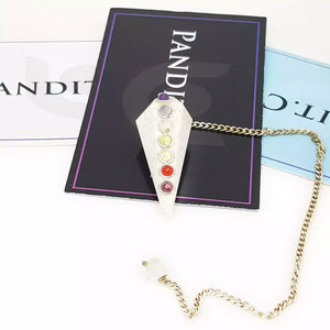 Scolecite 7 Chakra Dowsing Pendulum