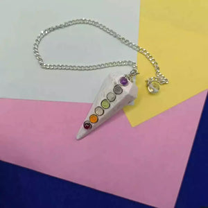 Scolecite 7 Chakra Dowsing Pendulum