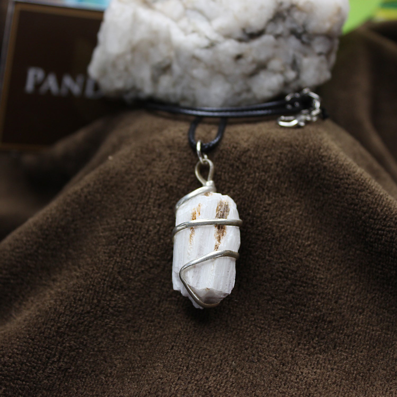 Scolecite Spiral Pendant