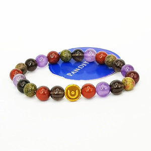 Scorpio Zodiac Sign Bracelet — clasp and elastic threading detail