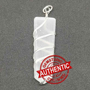 Selenite Spiral Pencil Pendant