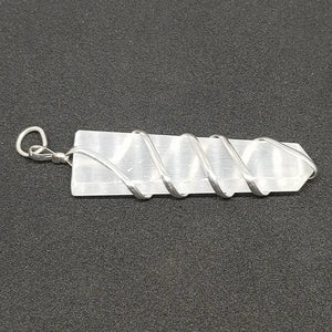 Selenite Spiral Pencil Pendant