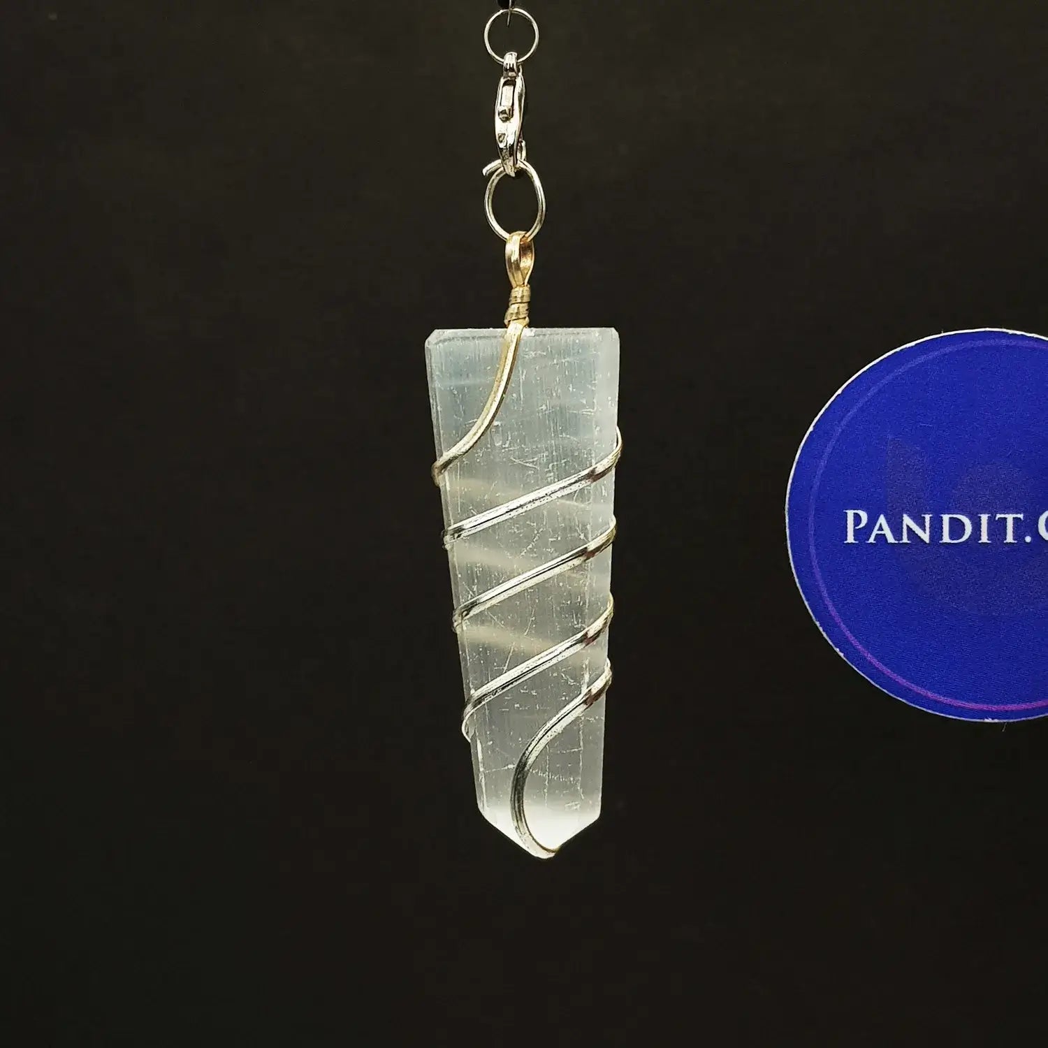 Selenite Spiral Pencil Pendant