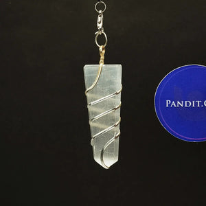 Selenite Spiral Pencil Pendant
