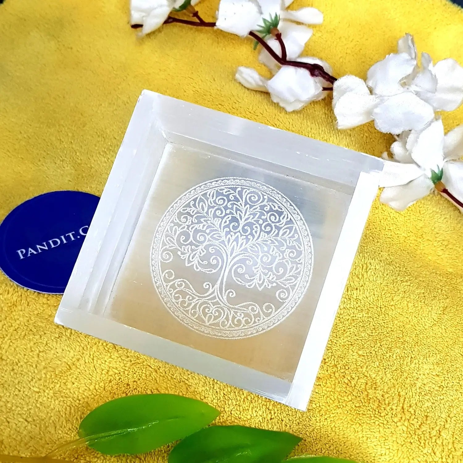 Selenite Tree Of Life Square Charging Bowl