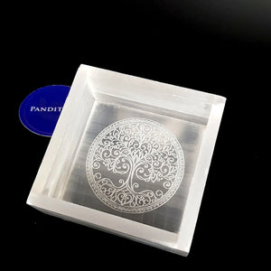 Selenite Tree Of Life Square Charging Bowl