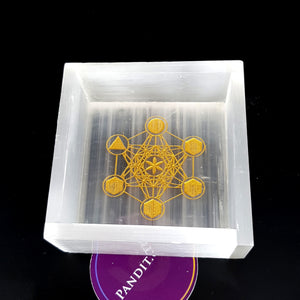 Selenite Urja Yantra Square Charging Bowl