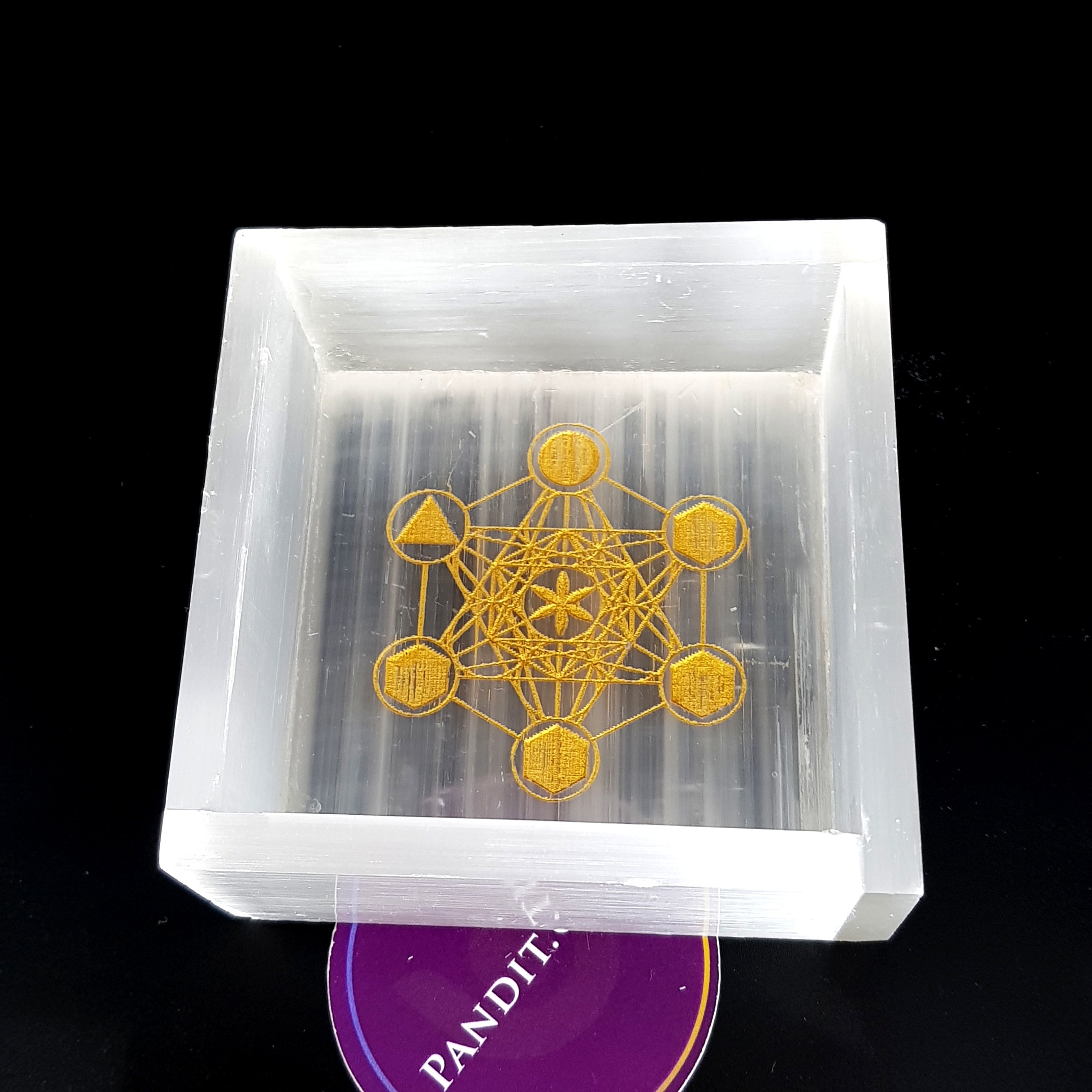 Selenite Urja Yantra Square Charging Bowl