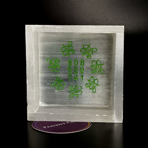 Selenite Zibu Symbol Square Charging Bowl