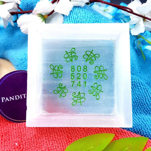 Selenite Zibu Symbol Square Charging Bowl