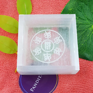 Selenite Zibu Symbol Square Charging Bowl