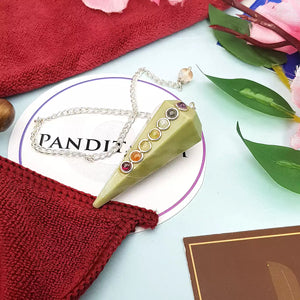 Serpentine 7 Chakra Dowsing Pendulum