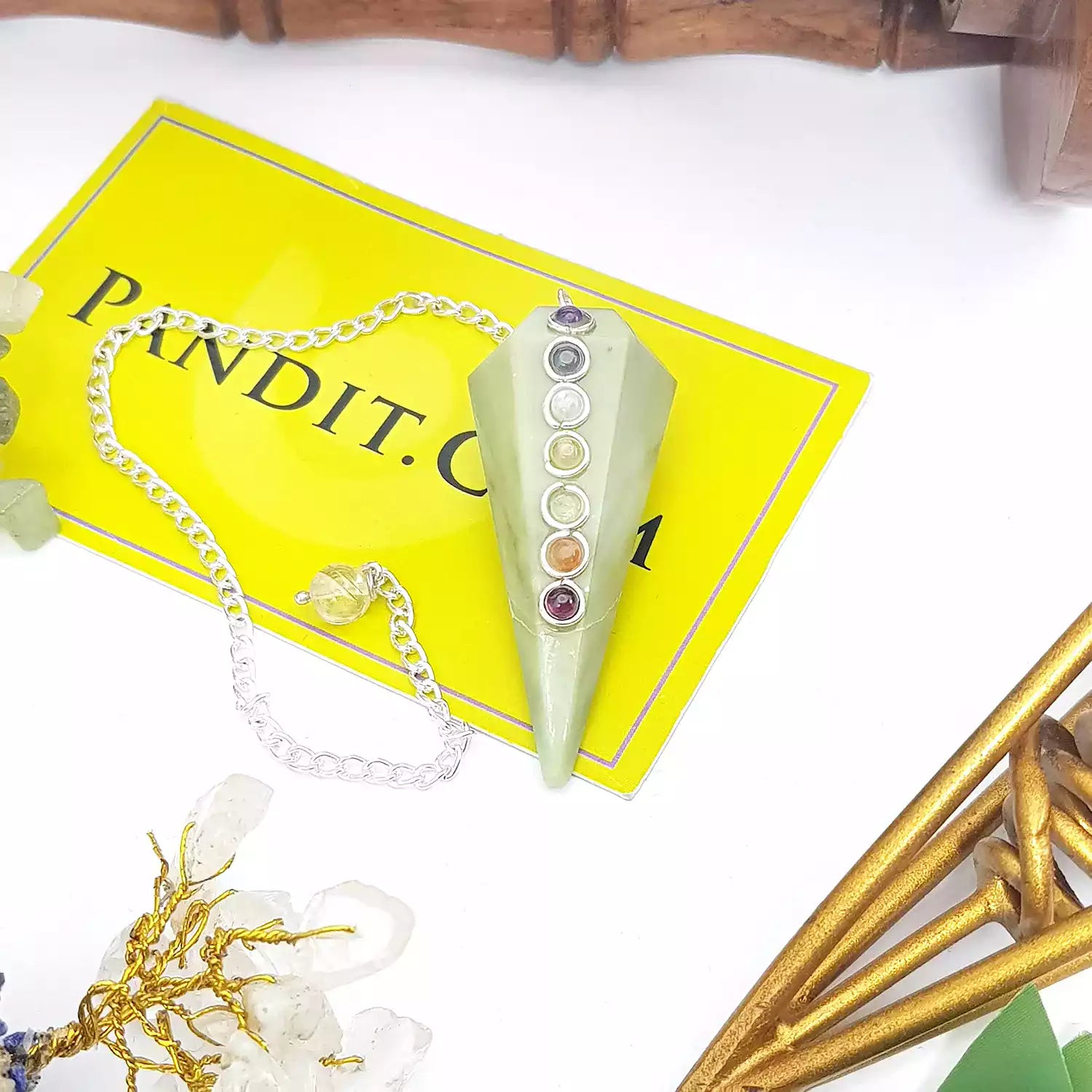 Serpentine 7 Chakra Dowsing Pendulum