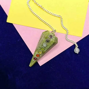 Serpentine 7 Chakra Dowsing Pendulum