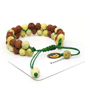 Serpentine Bracelet With 5 Mukhi Rudraksha Beads