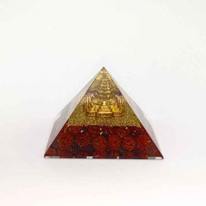 Shree Yantra Orgone Pyramid with Rudraksha Beads