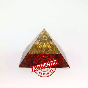 Shree Yantra Orgone Pyramid with Rudraksha Beads