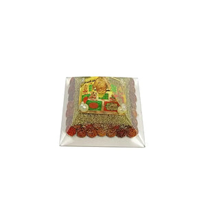 Shri Lakshmi Ganesh Pyramid Yantra with 5 Mukhi Rudraksha Beads
