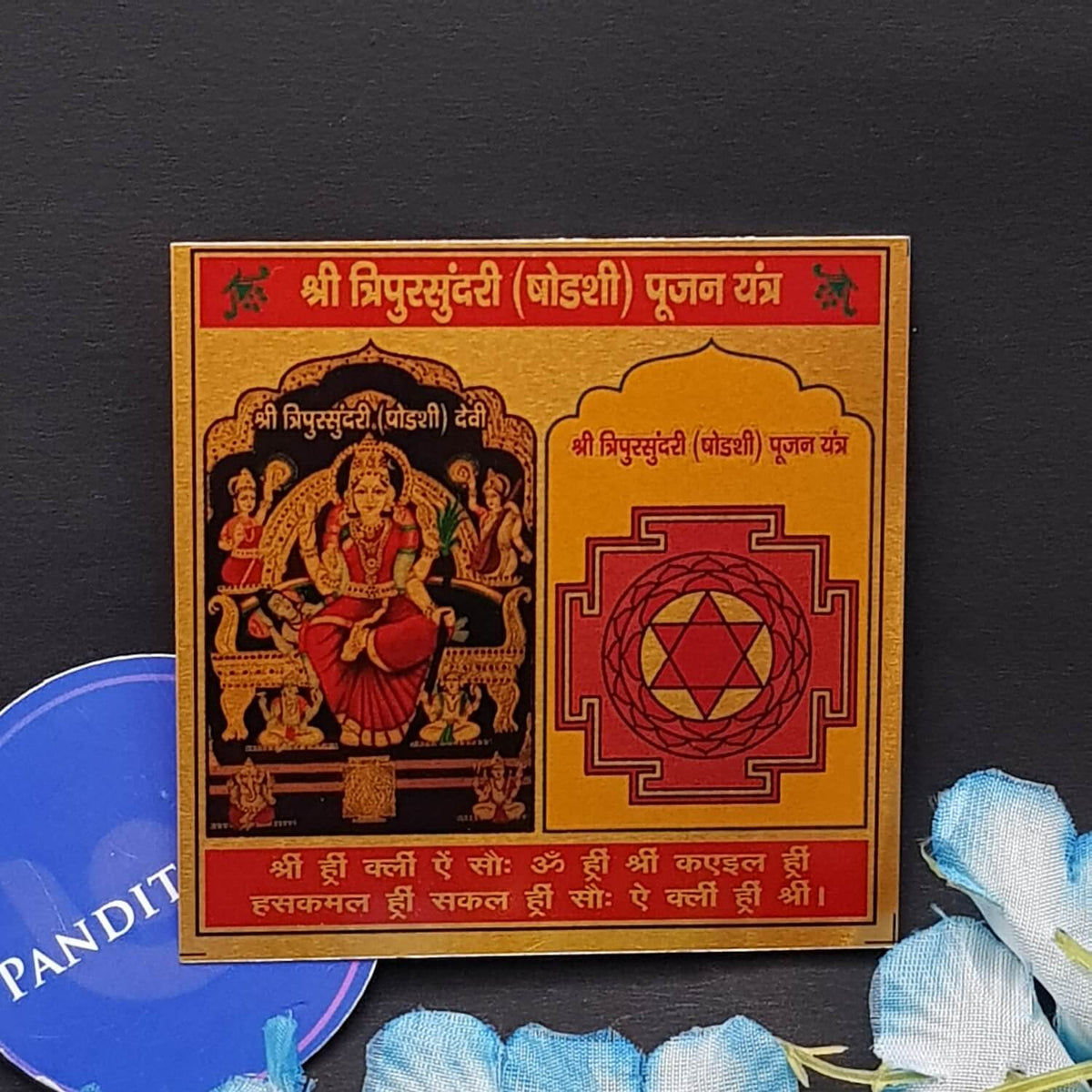Shri Tripura Sundari Pujan Yantra — close-up of central bindu pattern