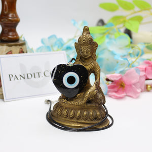 Shungite Evil Eye Heart Shaped Pendant