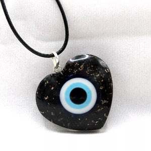 Shungite Evil Eye Heart Shaped Pendant