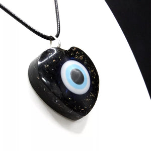 Shungite Evil Eye Heart Shaped Pendant