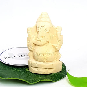 Shwetark Ganpati Aak Wooden Idol