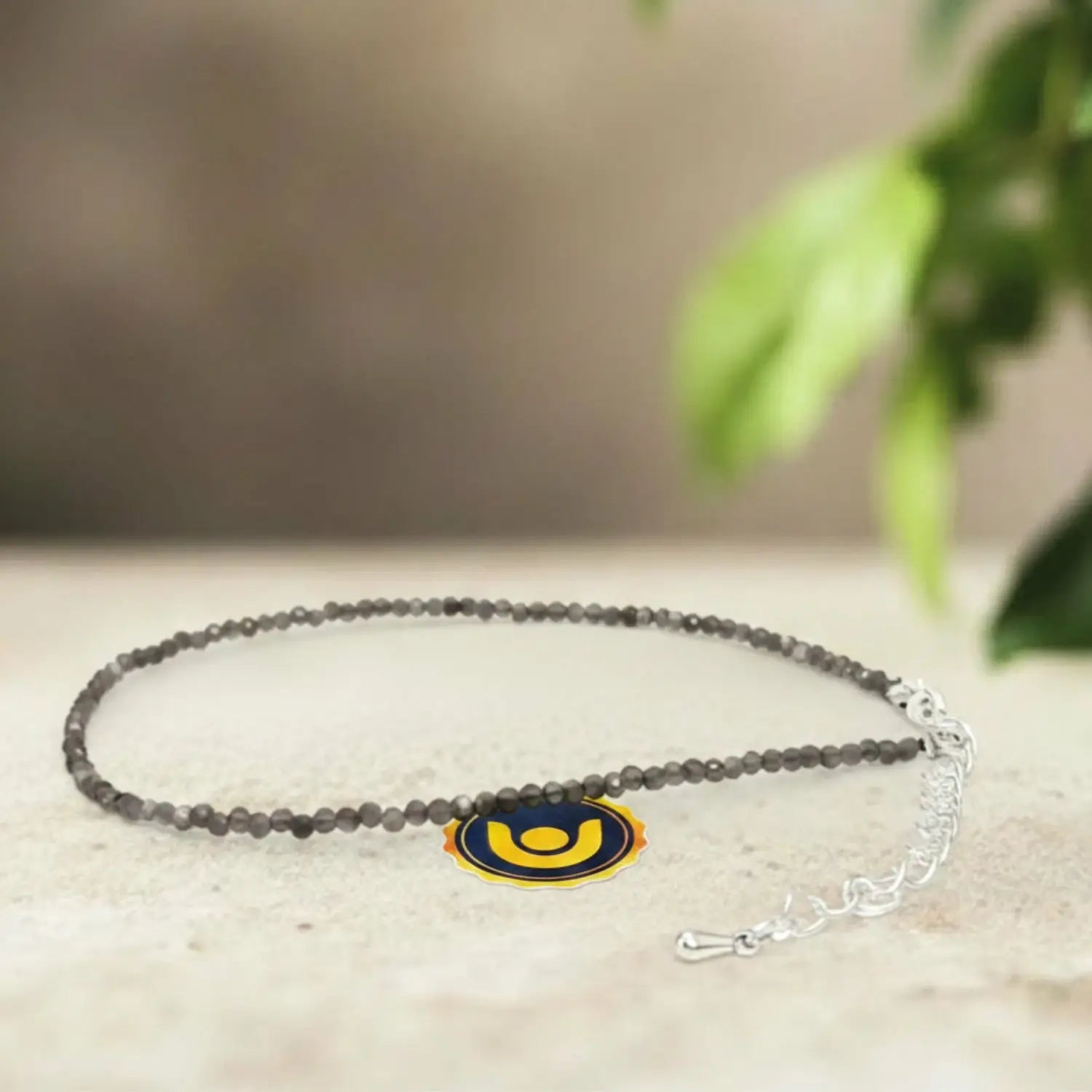 Silver Moonstone Anklet — main anklet view showing stones and chain
