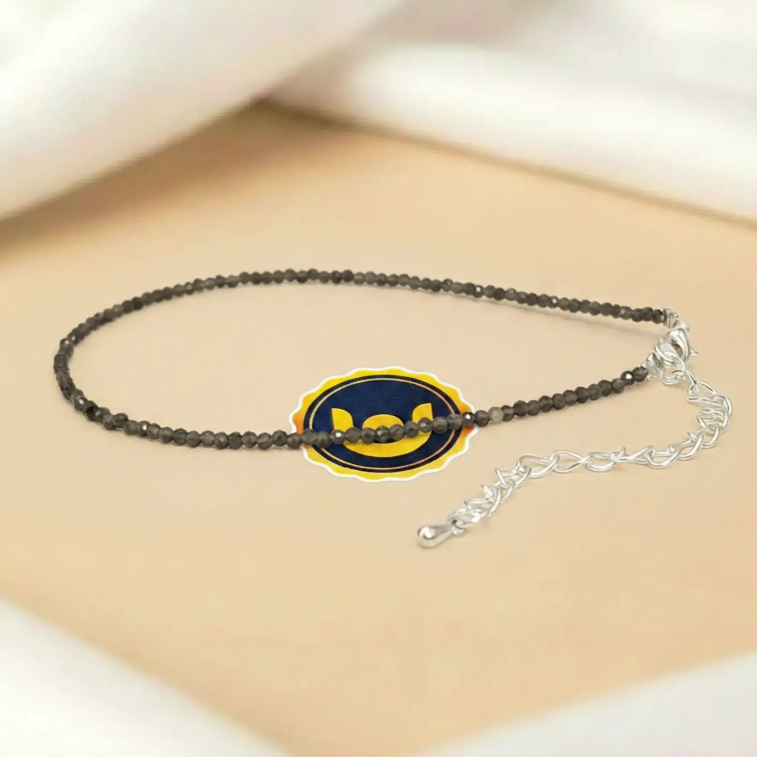 Smoky Quartz Anklet — main anklet view showing stones and chain