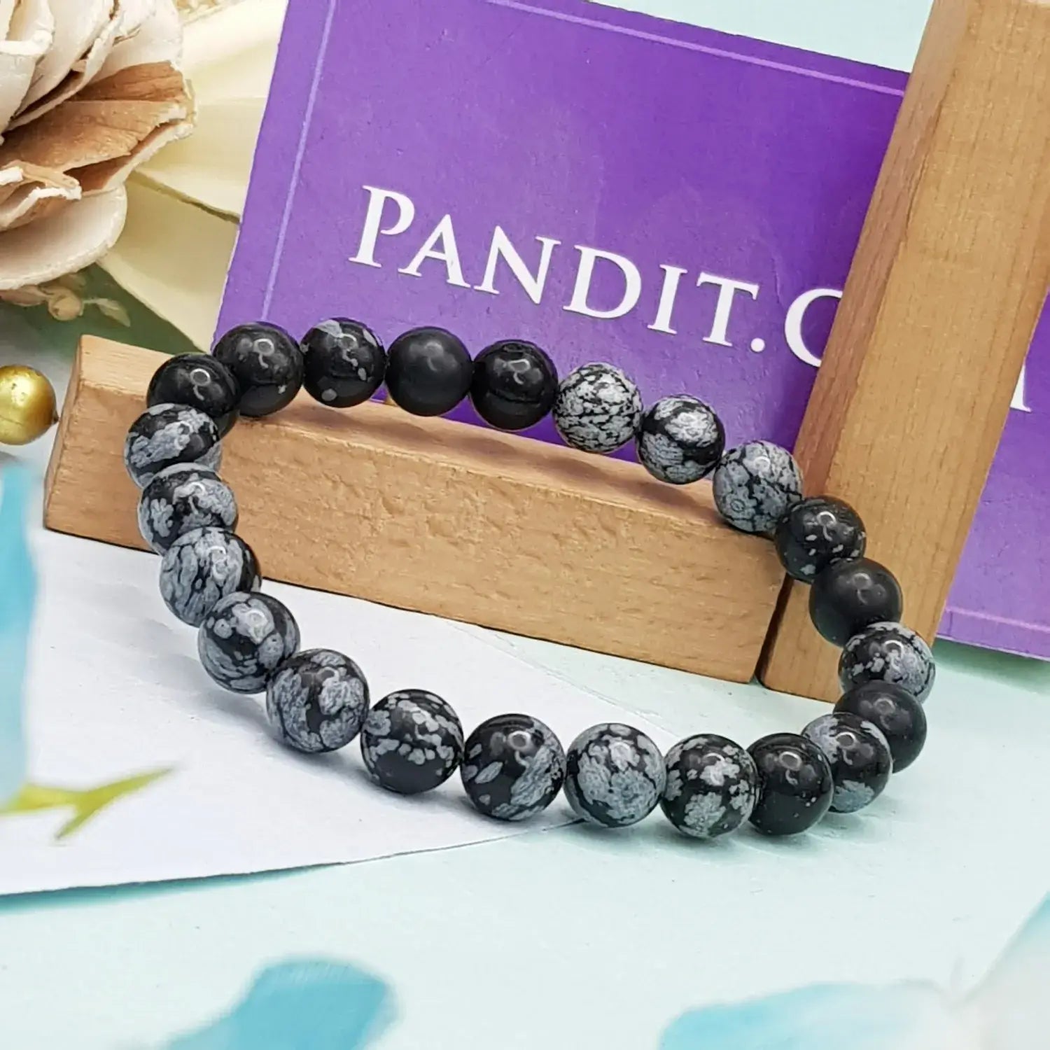 Snowflake Obsidian Bracelet
