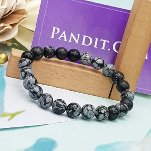 Snowflake Obsidian Bracelet