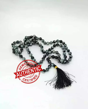 Snowflake Obsidian Mala