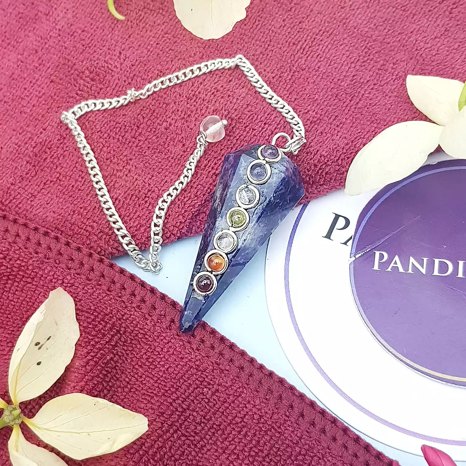 Sodalite 7 Chakra Dowsing Pendulum