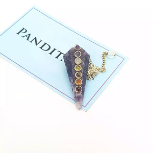 Sodalite 7 Chakra Dowsing Pendulum