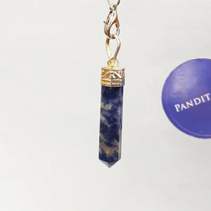 Sodalite Cap Pencil Pendant