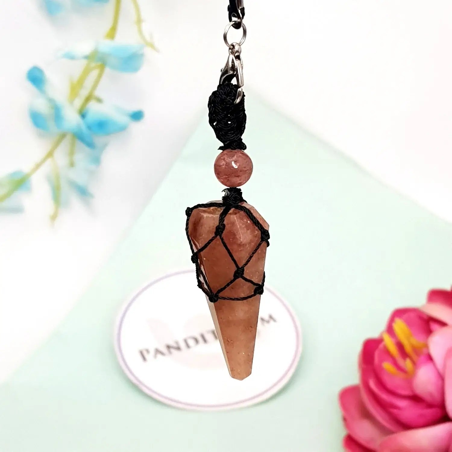 Strawberry Quartz Dowsing Pendulum