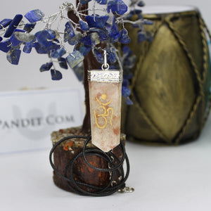 Sunstone Om Pencil Pendant