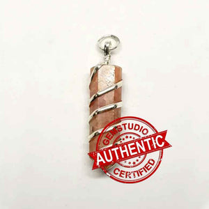 Sunstone Spiral Pencil Pendant