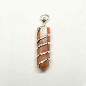 Sunstone Spiral Pencil Pendant